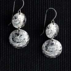 Two Tiered Hammered Sterling Earrings