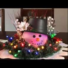 Light Up Snowman Center Piece