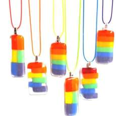 Fused Glass Rainbow Necklace