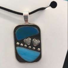 Mosaic Pendant With Two Hearts