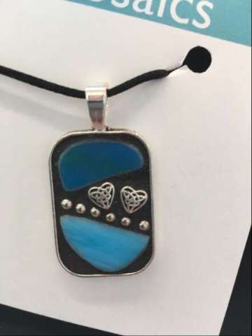 Mosaic Pendant With Two Hearts