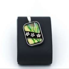 Mosaic Pendant With Three Flowers