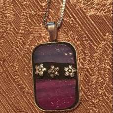 Mosaic Pendant With 3 Hearts