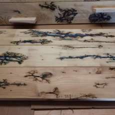 Electrified Wall Hanging With Blue Epoxy