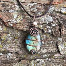 Bohemian Style Necklace on Waxed Cotton Cord