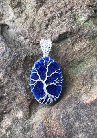 Lapis Lazuli Tree of Life in Sterling Silver