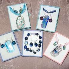 Dichroic Glass Pendants and Earrings