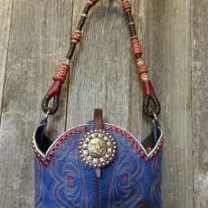 Blue and Red Cowboy boot purse