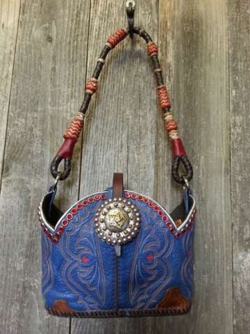 Blue and Red Cowboy boot purse