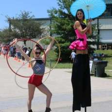 Hula Hooping and Stilt Walking