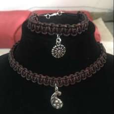 Leather Braided Chocker and Bracelet