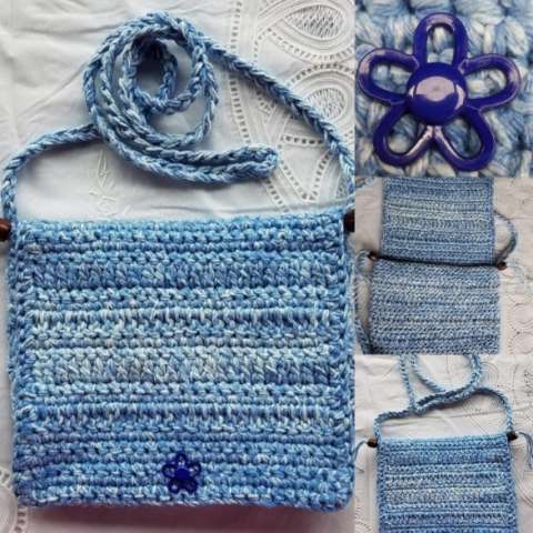 Handmade Crochet Cross Body Messenger Bag
