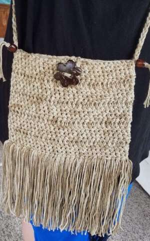 Handmade Crochet Cross Body Fringe Bag