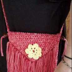 Handmade Crochet Cross Body Fringe Bag