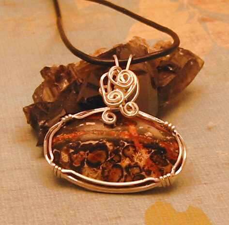 Leopard Jasper Wirewrapped Pendant