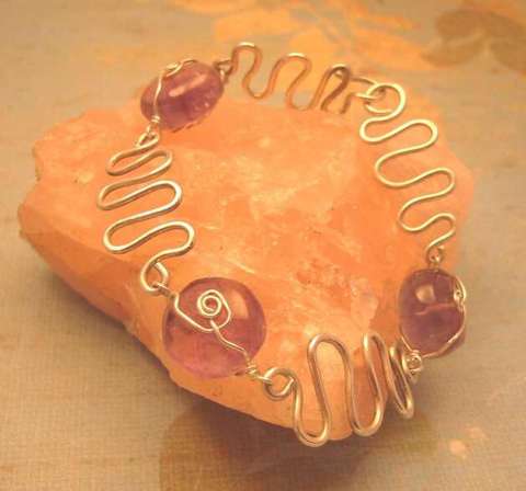 Amethyst Wave Bracelet