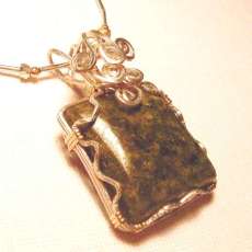 Green Jasper Wirewrapped Pendant