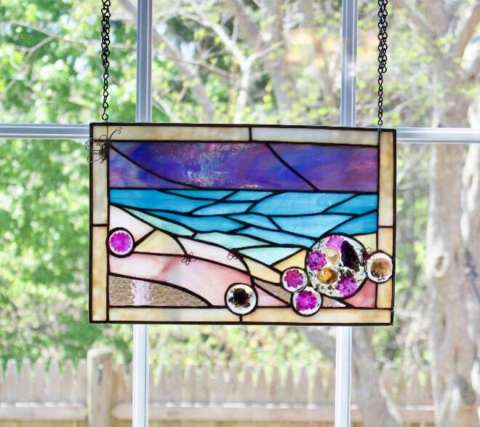 Stained Glass Beach Scape