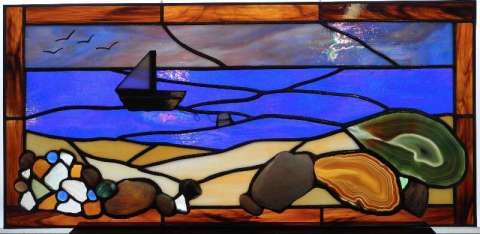 Stained Glass Beach Scape