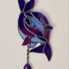 Dolphins Stained Glass Suncatcher