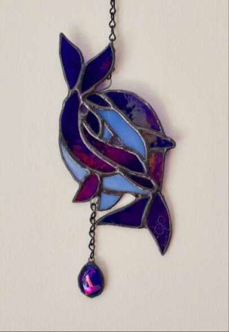 Dolphins Stained Glass Suncatcher