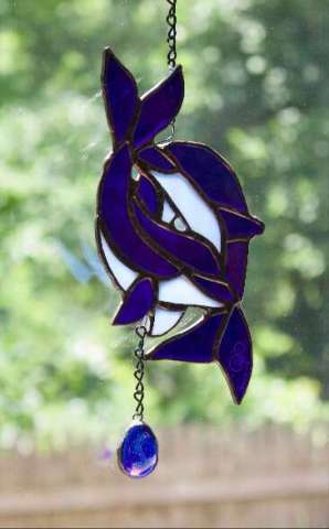 Dolphins Stained Glass Suncatcher