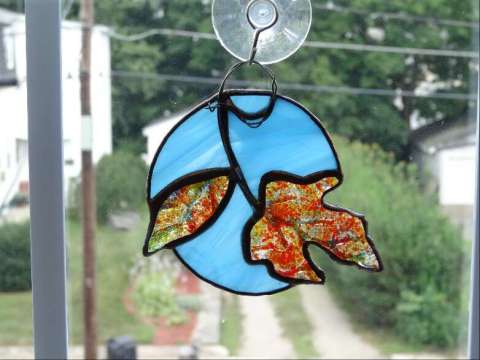 Autumn Leaves Stained Glass Suncatcher