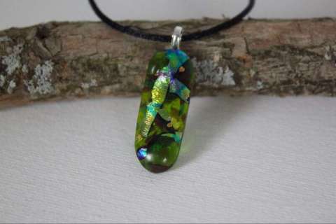 Fused Glass Cabochon Necklace