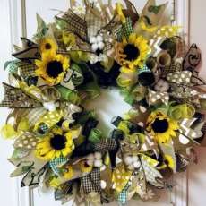 Country Summertime Sunflower and Burlap Wreath