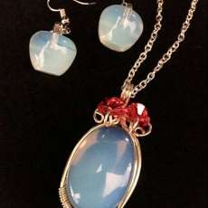 Opalite Pendant and Earrings