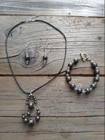 Hematite With Silver Beads and Clasp