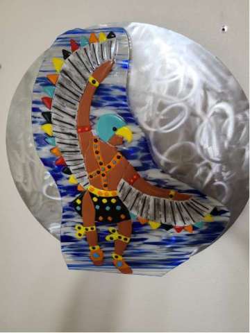 Eagle Dancer With Stainless Steel Background