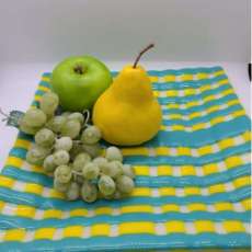 Blue Yellow Woven Plate