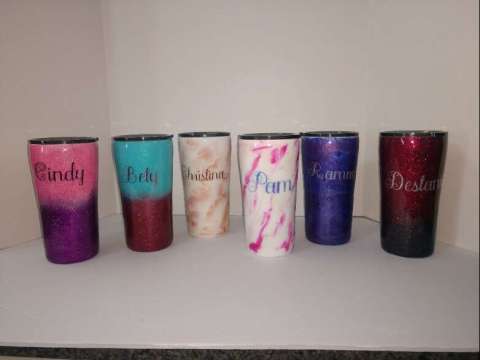 Hand Decorated Stainless Steel Tumblers