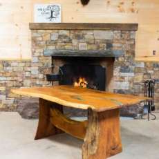 Mesquite Table With Turquoise Resin Inlay 72x42