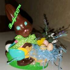 Faux Chocolate Bunny With Basket