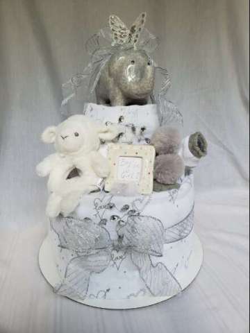 Two Tier Gender Neutral Diaper Cake