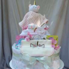 Three Tier Diaper Cake - Unicorn Theme