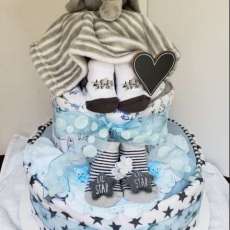 Three Tier Diaper Cake - Elephant Theme