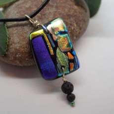Dichroic Fused Glass Oil Pendant