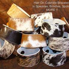 Cowhide Cuffs - Natural Hair on Cowhide