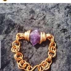 Amethyst Pyramid Bracelet