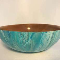 Poured Acrylics Wooden Bowl