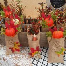 Burlap Hanging Candle Bags