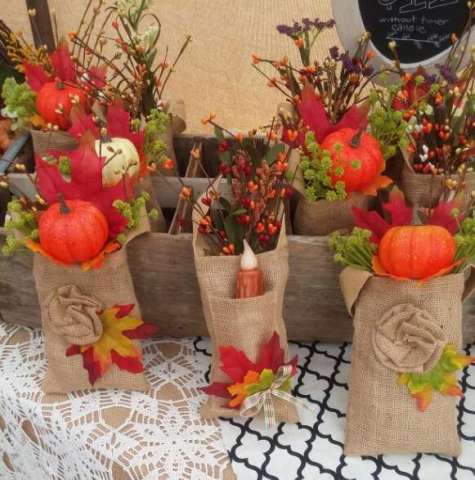 Burlap Hanging Candle Bags