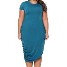 Casual and Curvy Turquoise Dress
