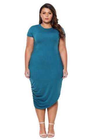 Casual and Curvy Turquoise Dress
