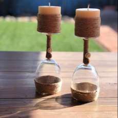 Wine Glass Candle Holders