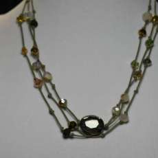 Chrystal & Leather Knot Necklace