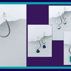 Sterling Twist Hoop W Gemstone